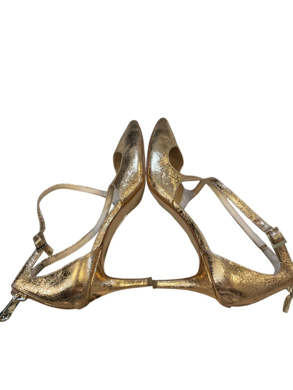Louise et cie Women’s Gold Pointed Toe Crisscross Ankle Strap Flats - Women's - Picture 7 of 9